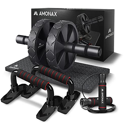 Kit de exercícios AMONAX (Fitness, Cardio e Musculação) Amonax - Rodas e rolos abdominais - fitness, cardio, musculação