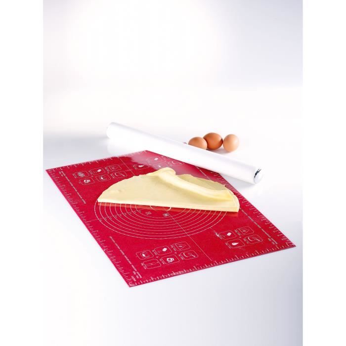 Tapete de Pastelaria MASTRAD F45210 (Vermelho) Mastrad - Tapetes e forros de cozimento - fibra de vidro, silicone antiaderente, vermelho, 40x60 cm