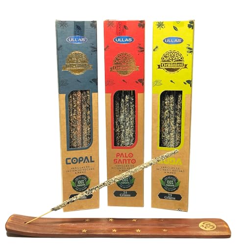 Kit de Inciensos Orgânicos ULLAS (3 Un) ULLAS - Incenso - incenso, orgânico, aromaterapia, meditação