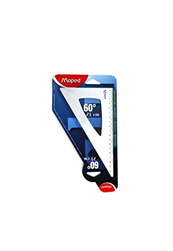 Maped Régua de traçado 60º grande lado 21cm Maped - Esquadros - 60º, 21cm, alumínio, milímetros