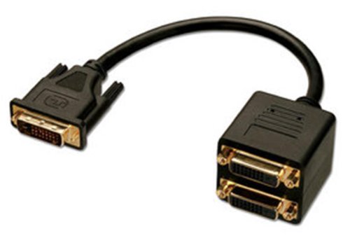 Adaptador de Cabo de vídeo LINDY DVI Splitter Cable Lindy - Divisores e comutadores de áudio e vídeo - dvi, splitter, masculino/feminino, 0.18m
