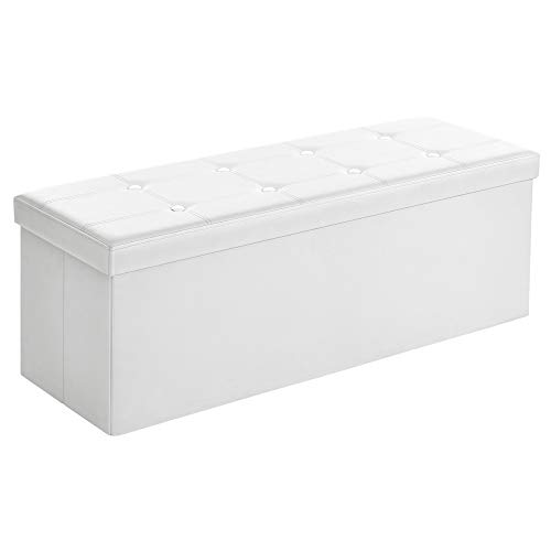 Caixa de Arrumação Puff Branco Lsf702 SONGMICS SONGMICS - Sofás - 3 assentos, metal, modernista, elegante