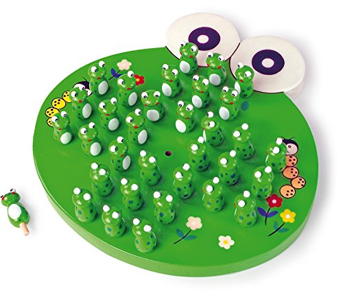 Jogo de Tabuleiro SMALL FOOT COMPANY Froggy (Idade Mínima Recomendada: 5 anos) Small Foot - Jogos de cartas - 5-6 anos, madeira, impressão à mão, 20x20x4 cm