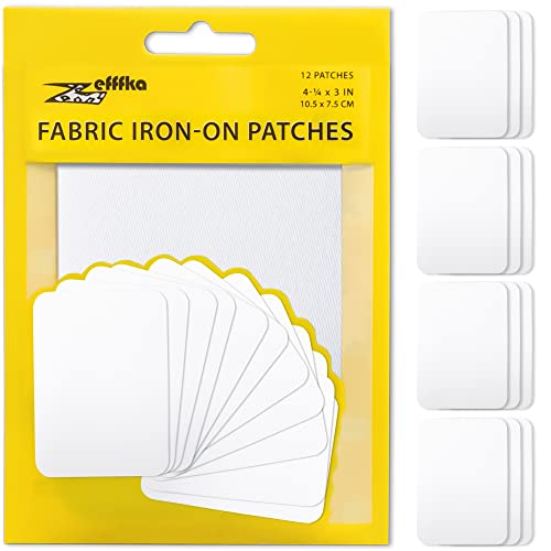 Parches para Tecido ZEFFFKA 12 Unidades (Branco) ZEFFFKA - Enfeites e acabamentos - 12 patches, branco, 7.6 x 10.2 cm