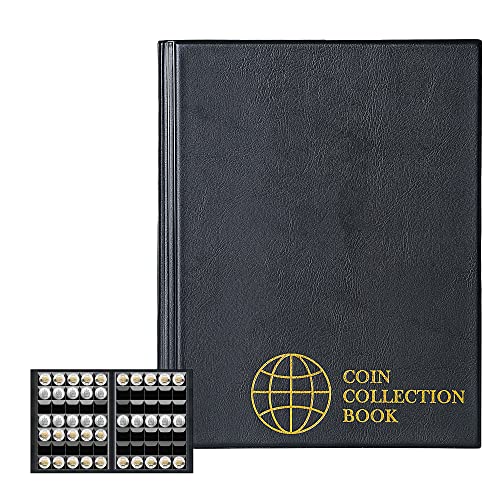 Álbum de Moeda CLASSIC GAMES Classic Games Uncle Paul - Acessórios de caixa registradora e terminal pos - 10 páginas, 200 bolsos, couro sintético, PVC sem ácidos