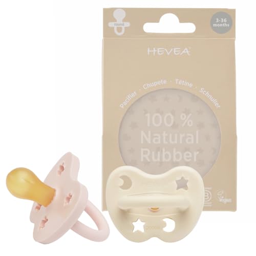 Chupeta Natural Rosa e Branco HEVEA 2 Unidades HEVEA - Cuidados com a higiene oral - natural, rosa, branco, hevea