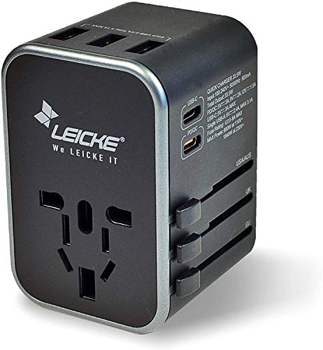 Adaptador LEICKE Travel Adapter (Universal - 1 Porta) LEICKE - Baterias - universal, 1 porta
