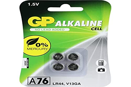Pilhas Não Recarregáveis GP-BATTERY Alkaline Button Cell LR44 (4 unidades) GP BATTERIES - Baterias de uso geral - 1,5v, botão, alkaline, 110 mAh