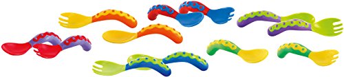 Talheres com Punho de Silicone e Forqueta para Bebés, 9 M+, Nuby Nuby - Jogos de talheres - silicone, garfos, colher, 9 meses