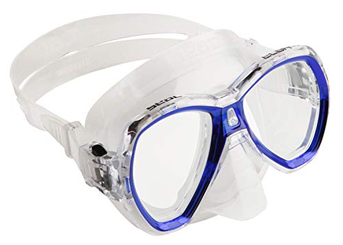 Máscara de Mergulho SEAC Elba Criança Azul SEAC - Máscaras de mergulho e snorkeling - plástico resistente, visor transparente, óculos protetores, alça ajustável