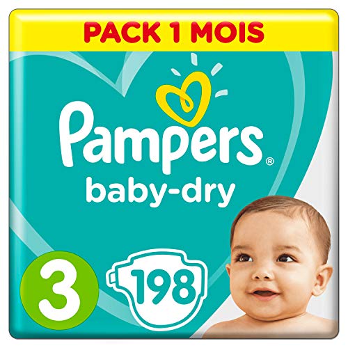 Fraldas PAMPERS Baby Dry Midi (Tamanho 3) Pampers - Banho e corpo - absorção, 12 horas, bebé, sequinho