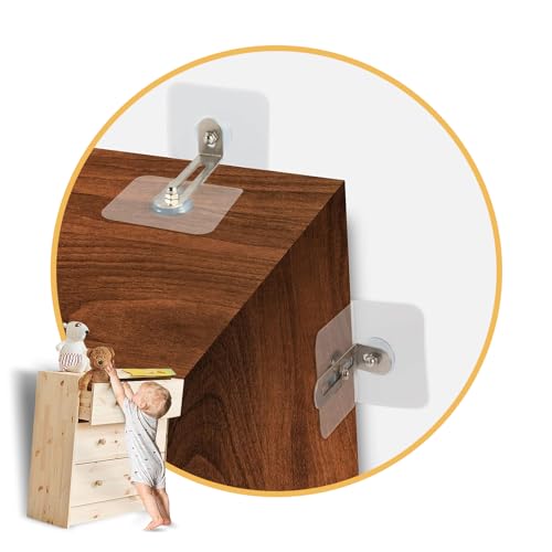 Anexos para móveis WEKUW 2 peças anexo para móveis Wekuw - Puxadores e puxadores de armário - aço inoxidável, pvc, transparente, prata