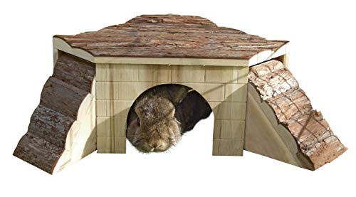 Casa para Ratos KERBL (Castanho - Madeira) KERBL - Habitats e gaiolas para pequenos animais - miniatura, madeira, castanho, 370x160x370mm