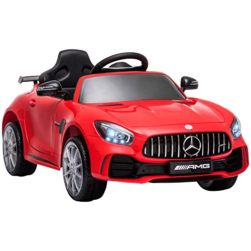 Carro Elétrico HOMCOM Mercedes GTR (Vermelho - 105x58x45cm) HOMCOM - Veículos elétricos de passeio - rádio, usb, faróis, portas abertas, cinto de segurança