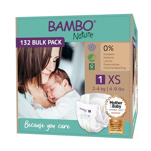 Fraldas BAMBO NATURE Pack 6x22 Unidades (Tamanho: 1) ABENA - Toalhas de mesa - bambu natural, reciclável, anti-bacteriano, antibacteriano