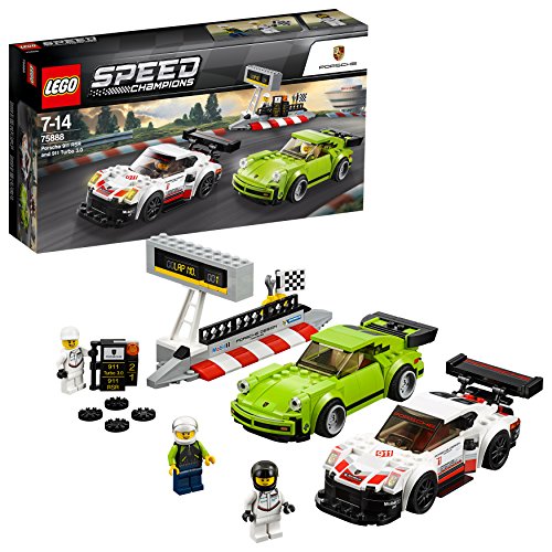 LEGO Speed Champions Porsche 911 Rsr e 911 Turbo 3.0 (Idade Mínima Recomendada: 7 anos) LEGO - Blocos de encaixe - porsche 911 rsr, porsche 911 turbo 3.0, corrida, cockpits, voltas
