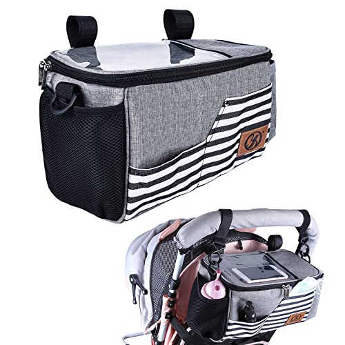 Bolsa Organizadora de Carrinho 3D GLORIA GRIS Mitening - Acessórios de carrinho de bebê - organizadora, carrinho, gris