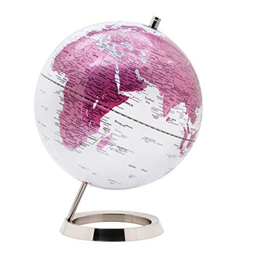 Globo Terrestre EXERZ 25 cm com base de aço inoxidável em inglês Exerz Limited - Globos terrestres - globo terrestre, 25 cm, base de aço inoxidável, divisões políticas, capitais, principais cidades