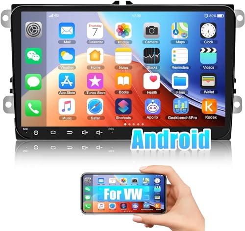 Autorrádio CAMECHO Android 10 Radio Coche 2 DIN para VW Golf 5 6 Touran Polo CAMECHO - Aparelhos de áudio e vídeo para veículos e sistemas de painel - Android 10, 2 din, bluetooth, mp3, usb