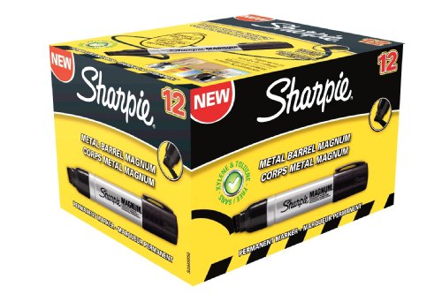 Caneta de Tinta Permanente SHARPIE Magnum Preto SHARPIE - Marcadores e marcadores de texto - caneta, tinta permanente, sharpiemagnum, preto, traço fino, ponta biselada