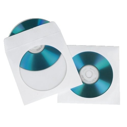 HAMA CD/DVD/BLU-RAY PAPER SLEEVE 100ER PACK Hama - Estojos e organizadores de cd/dvd - 100 discos, papel, branco, cd/dvd/blu-ray
