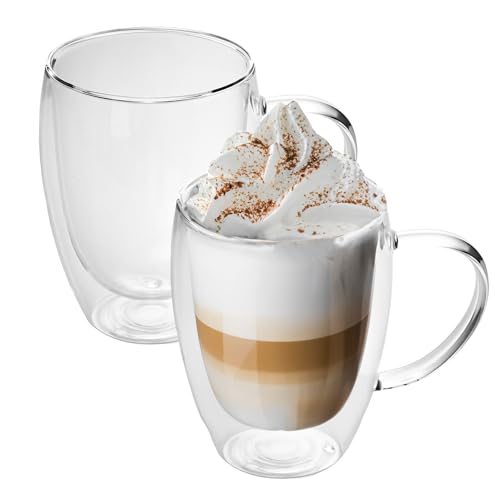 Caneca Térmica Dupla Parede Vidro Termo com Alça 2X300-350Ml Intirilife Intirilife - Porta-alimentos e bebidas - caneca termica, dupla parede, vidro termico, capacidade 300-350ml, alça, intirilife