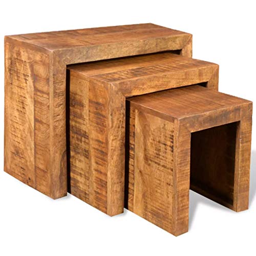 Conjunto Mesa de Cozinha VidaXL | 3 Unidades - Madeira de Carvalho vidaXL - Móveis de exterior - 3 unidades, madeira de carvalho
