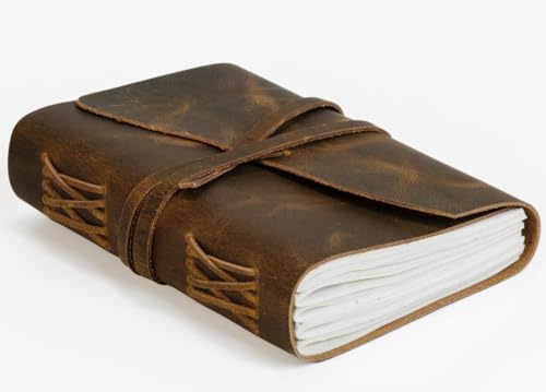 Caderno Wanderings Leatherbound com Capa de Couro e Páginas Brancas Wanderings - Cadernos e bloco de notas - leatherbound, capa de couro, páginas brancas, elegante