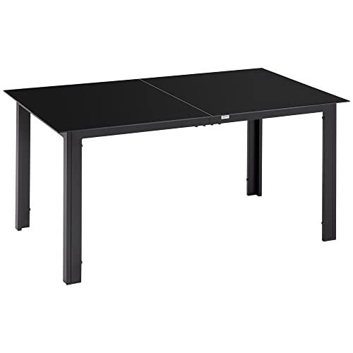Mesa de Jardim Outsunny | 150 x 90 x 74 cm - Preto Outsunny - Móveis de exterior - 150x90x74, preto