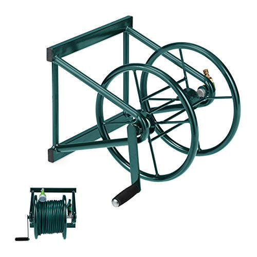 Enrolador de Mangueiras para Jardim Relaxdays | Castanho Relaxdays - Armazenamento de mangueira de jardim - enrolador, mangueira, jardim, castanho