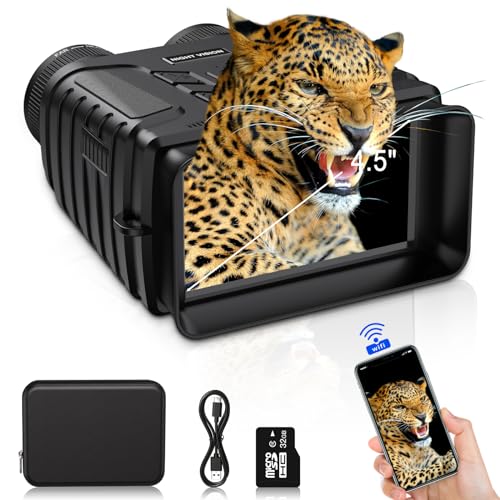 Binóculos Relassy com Visão Noturna 40Mp Hd Relassy - Câmeras de vigilância - binóculos, visão noturna, lente IR, 8x ampliação, detecção de movimento