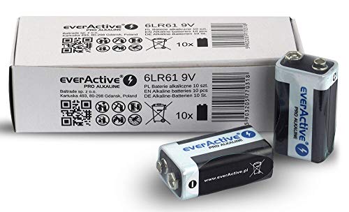 Pilhas EVERACTIVE Alcalino (9V - 1.5 Wh) EVERACTIVE - Baterias de uso geral - 9V, 1.5 Wh, 120 mAh, alcalino