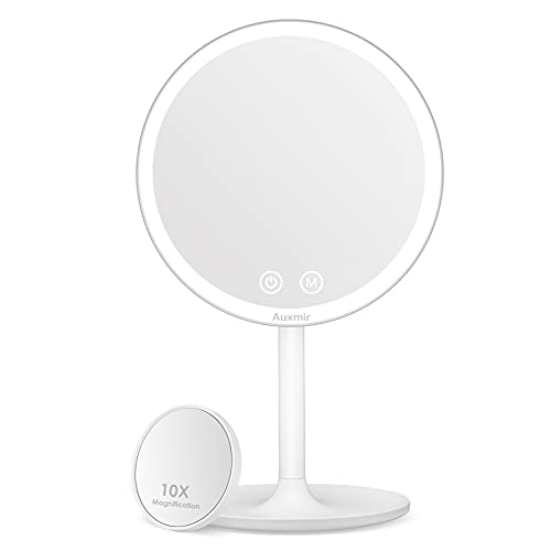 Espelho de Maquilhagem AUXMIR LED com luz e ampliação Auxmir - Ferramentas de Maquiagem - luz, ampliação, visor incorporado