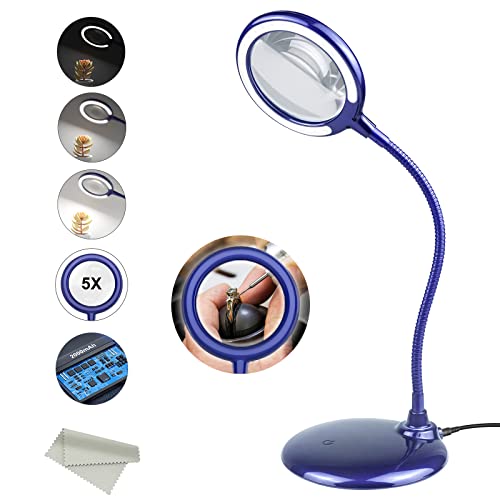 Lupinha de Leitura Led 5X Ampliável Recarregável Shen zhen de li xi ke ke ji you xian gong si - Lupas - led, ampliável, recarregável