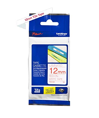 Fita para Etiquetadora BROTHER TZe-232 Vermelho sobre Branco Brother - Fitas de etiquetas e recargas - vermelho, branco, 12mm, transferência térmica