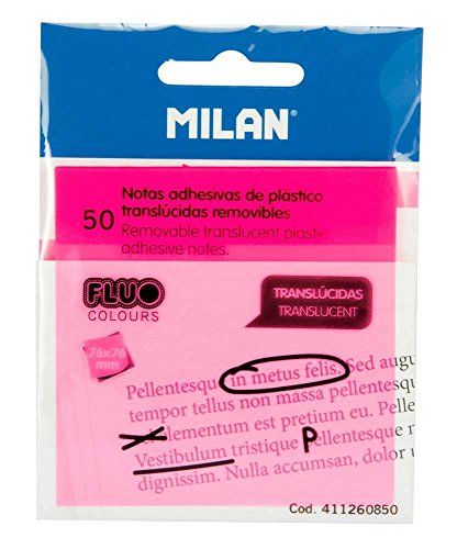 Bloco de Notas Autocolante MILAN Flor (76 x 76 mm) Milan - Notas autoadesivas - autocolante, 76 x 76 mm, plástico translúcido