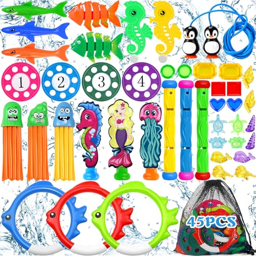 Conjunto de brinquedos de natação ZLPBAO 45PCS ZLPBAO - Brinquedos de piscina - brinquedos, natação, conjunto