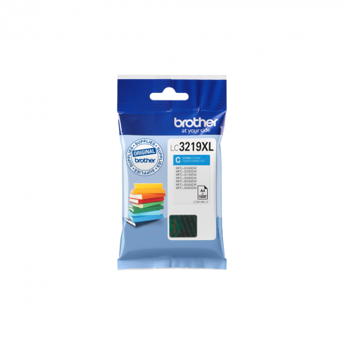 Tinteiro BROTHER LC-3219XLC Ciano Alto Rendimento (1 Unidade) Brother - Cartuchos de toner e jato de tinta - ciano alto rendimento, 1500 páginas, devolução tinteiros vazios