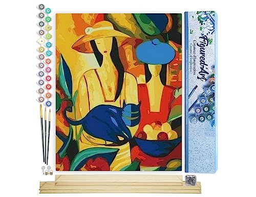 Painel FIGURED'ART Nº 4 (40 x 50 cm) - A Mulher Com O Gato Figured'Art - Materiais de arte e artesanato - painel, figuredart nº 4, 40 x 50 cm, mulher com o gato