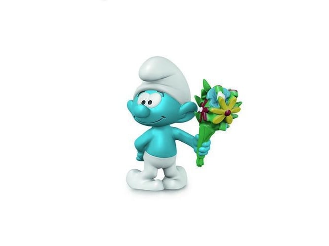 Figura SCHLEICH Schtroumpf com Flor (Idade Mínima Recomendada: 3 anos) Schleich - Bonecos de ação e brinquedo - figura, schtroumpf, flor, idade mínima recomendada