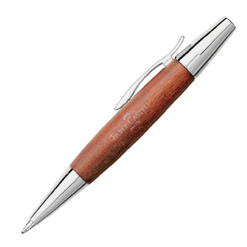 Esferográfica FABER-CASTELL Twist E-Motion Castanho (0.5 mm) Faber-Castell - Canetas - 0.5 mm, metal cromado, madeira de peral, castanho