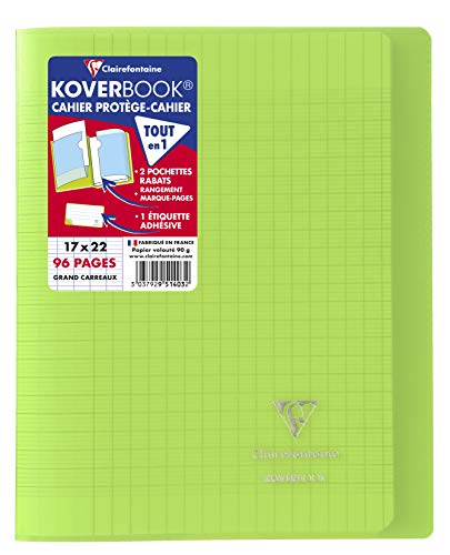 Caderno de Costura CLAIREFONTAINE Koverbook Clairefontaine - Cadernos e bloco de notas - 96 folhas, gramagem 90g/m², capa transparente