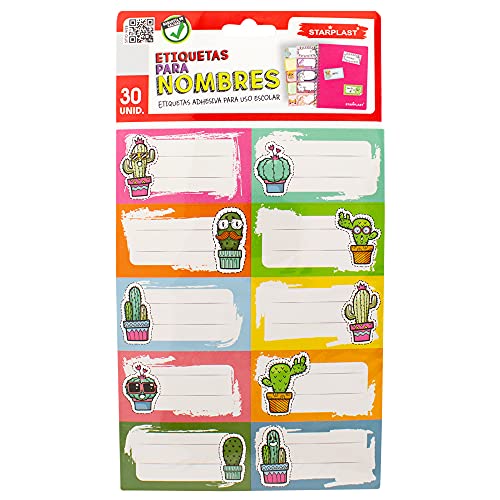 Etiqueta Autocolante Starplast 30 Unidades Starplast - Enfeites e acabamentos - autocolante, papel, cores vivas, 5x3 cm, 30 unidades