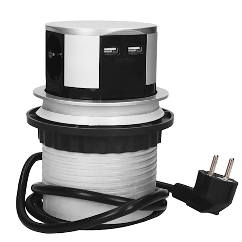 Tomada de Embutir MIRATIC 6A0100 (Preto - 10 cm) Miratic - Tomadas e soquetes de energia - 3 tomadas, porta-chaves, usb, 10 cm