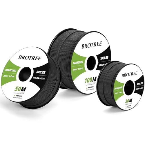 Cabo de nylon 2 mm 50 m preto 1 fio brotree BROTREE - Cabos e cordas de hardware - nylon, 2mm, 50m, preto