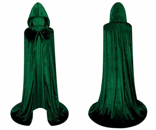 Capa com Capuz de Peludo Largo Medieval Verde 90 Cm DISFRAZZES Carnavalife - Roupa - capa, capuz, peludo, medieval, verde, 90 cm