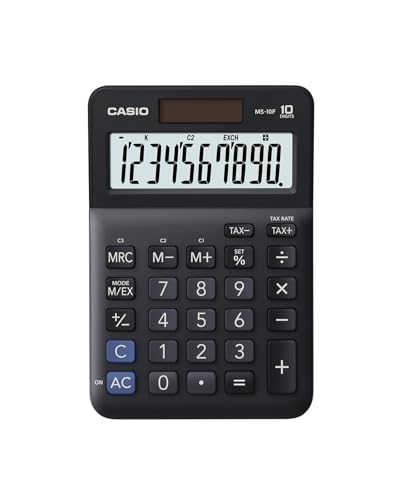 Calculadora de Secretária CASIO MS-10F Preto Casio - Calculadoras - financeiro, preto, visor com luz, rectângulo