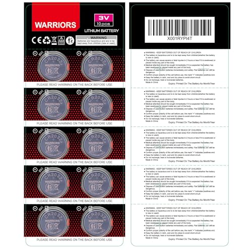 Pilhas Não Recarregáveis WARRIORS10X CR2032 WARRIORS - Baterias - litio, alta eficiência, cr2032