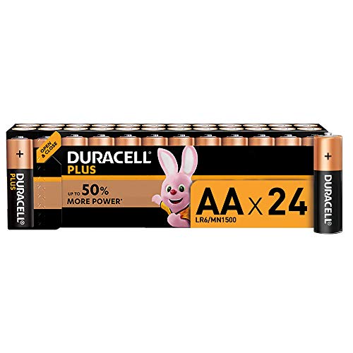 Pilhas DURACELL Plus AA (Alcalino - 1.5V - 24 unidades) Duracell - Baterias de uso geral - alcalino, 1.5v, litio, 24 unidades