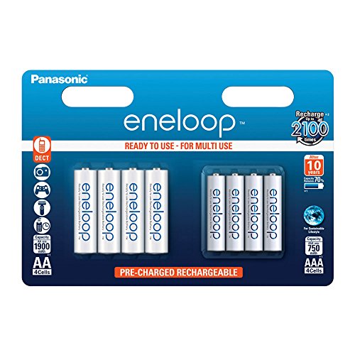 Pilha Recarregável PANASONIC BK-KJMCCE44E ENELOOP - Baterias - 1900 mAh, 12 v, AAA, ion-lítio